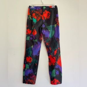 Milly Y2K abstract rose pattern side zip slim fit cropped pants Size 4